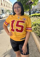 Patrick Mahomes Kansas City Chiefs Gold Name And Number Short Sleeve Player T Shirt