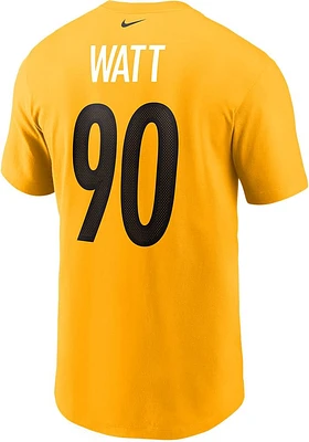 TJ Watt Pittsburgh Steelers White Name Number Short Sleeve Player T Shirt