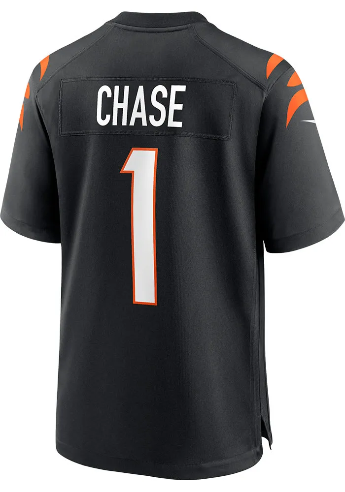 Ja'Marr Chase  Cincinnati Bengals Black Home Game Football Jersey