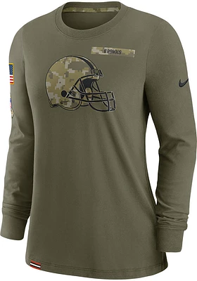 Nike Cleveland Browns Womens Green Solute to Service LS Tee