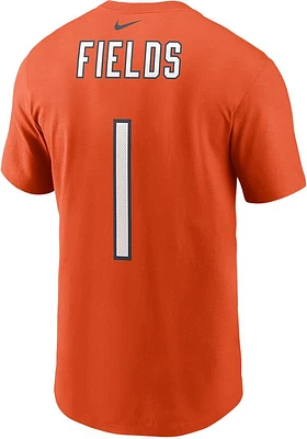 Justin Fields Chicago Bears Name Number Short Sleeve Player T Shirt