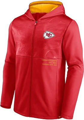 Kansas City Chiefs Mens Red Shade Poly Fleece Defender FZ Long Sleeve Zip