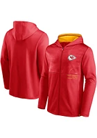 Kansas City Chiefs Mens Red Shade Poly Fleece Defender FZ Long Sleeve Zip