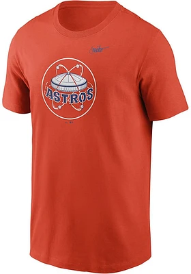 Nike Houston Astros Orange Coop Logo Short Sleeve T Shirt