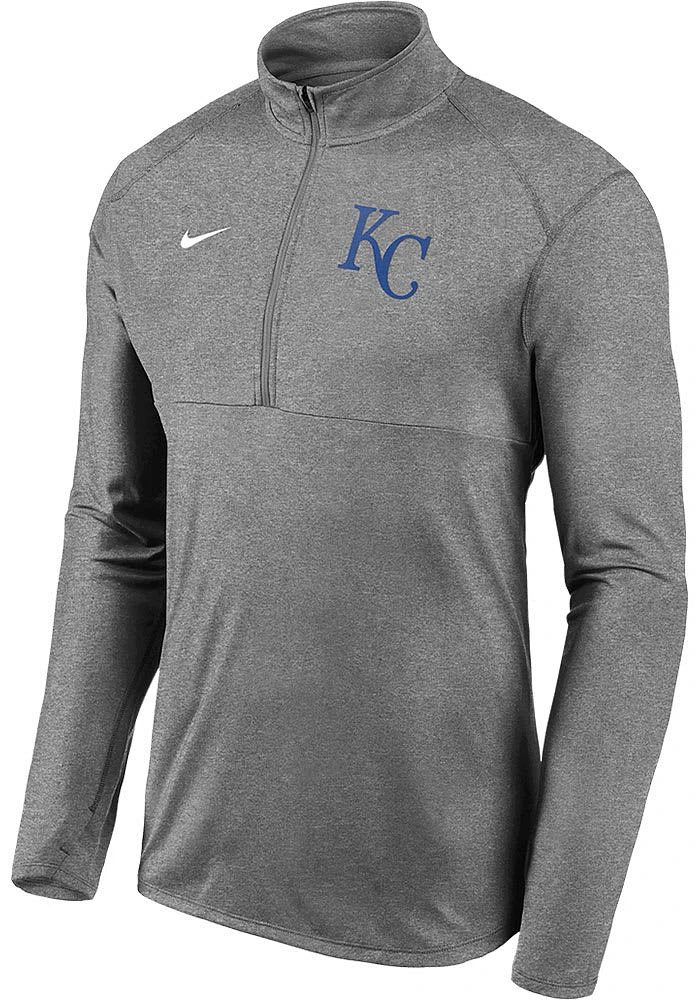 Nike Kansas City Royals Mens Grey Element Long Sleeve Qtr Zip Pullover