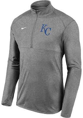 Nike Kansas City Royals Mens Grey Element Long Sleeve Qtr Zip Pullover