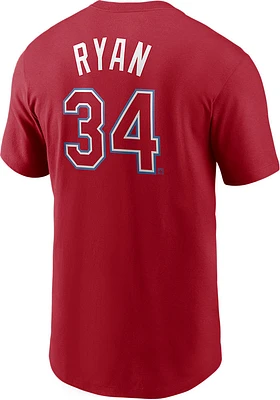 Nolan Ryan Texas Rangers Red Coop Name And Number Short Sleeve Player T Shirt