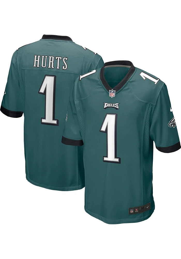 Jalen Hurts Philadelphia Eagles Midnight Green Home Game Football Jersey