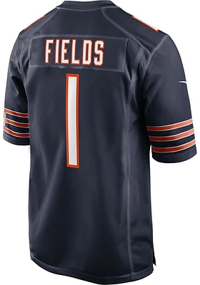Justin Fields  Nike Chicago Bears Navy Blue Home Game Football Jersey