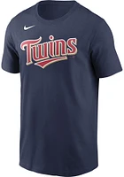 Nike Minnesota Twins Navy Blue Wordmark Short Sleeve T Shirt