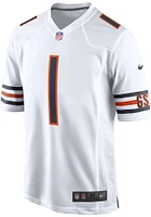 Justin Fields  Nike Chicago Bears White Road Game Football Jersey