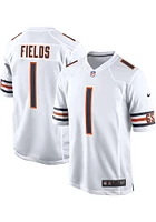 Justin Fields  Nike Chicago Bears White Road Game Football Jersey