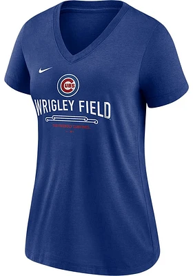 Nike Chicago Cubs Womens Blue Local Detail Short Sleeve T-Shirt