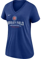 Nike Chicago Cubs Womens Blue Local Detail Short Sleeve T-Shirt