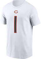 Justin Fields Chicago Bears White Name Number Short Sleeve Player T Shirt