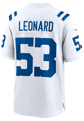 Shaquille Leonard  Nike Indianapolis Colts White ROAD GAME Football Jersey