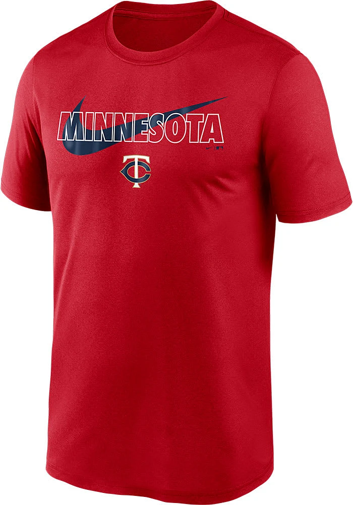 Nike Minnesota Twins Red City Swoosh Legend Short Sleeve T Shirt