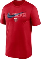 Nike Minnesota Twins Red City Swoosh Legend Short Sleeve T Shirt