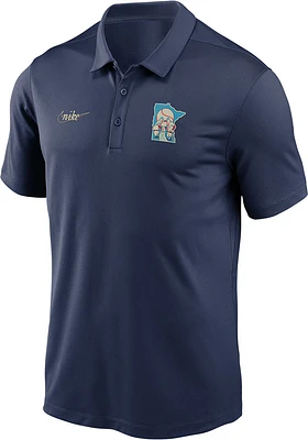 Nike Minnesota Twins Mens Navy Blue Cooperstown Logo Short Sleeve Polo