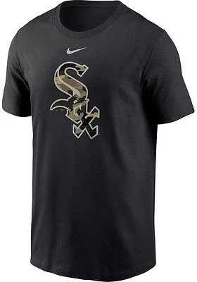 Nike Chicago White Sox Black Camo Logo Short Sleeve T Shirt