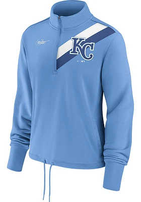 Nike Kansas City Royals Womens Light Blue Rewind Qtr Zip