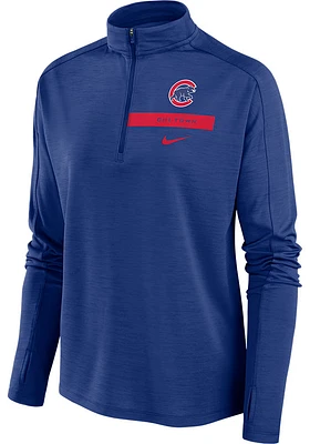 Nike Chicago Cubs Womens Blue Local Qtr Zip Pullover