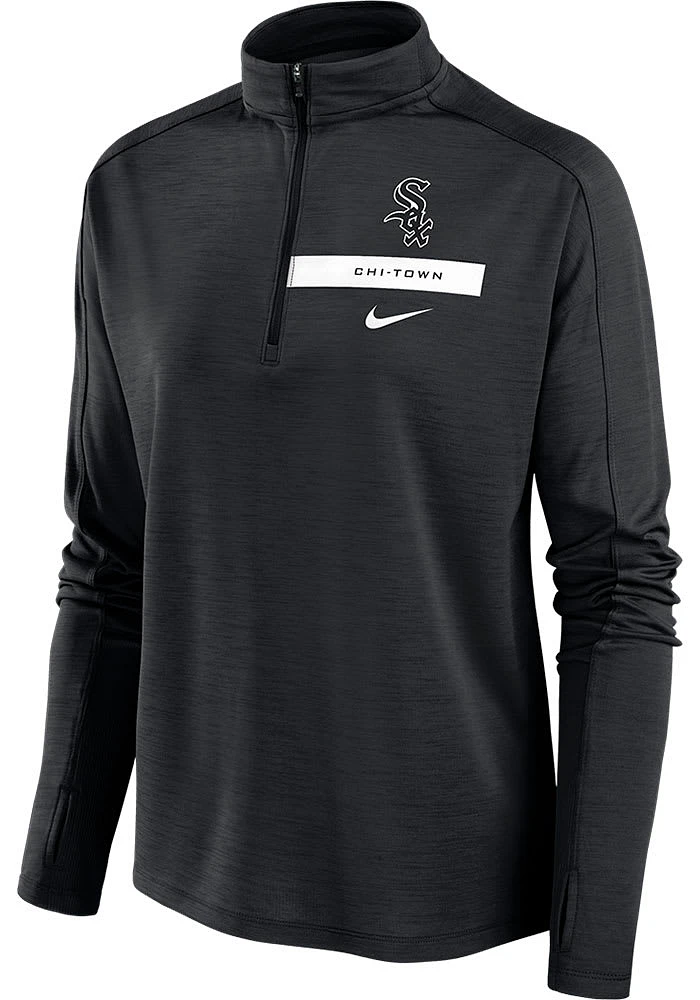 Nike Chicago White Sox Womens Black Local Qtr Zip Pullover