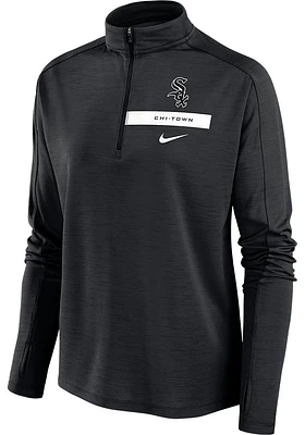 Nike Chicago White Sox Womens Black Local Qtr Zip Pullover