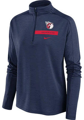 Nike Cleveland Guardians Womens Navy Blue Local Qtr Zip Pullover