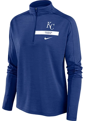 Nike Kansas City Royals Womens Light Blue Local Qtr Zip Pullover