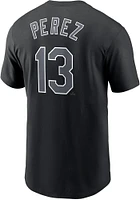 Salvador Perez Kansas City Royals Black Refresh Name Number Short Sleeve Player T Shirt