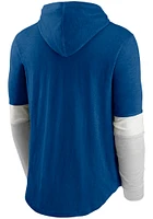 Nike Indianapolis Colts Mens Blue Mascot Historic Henley Fashion Hood