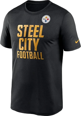 Nike Pittsburgh Steelers Black Logo Legend Design Short Sleeve T Shirt