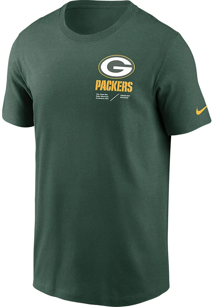 Nike Green Bay Packers TEAM ISSUE Short Sleeve T Shirt