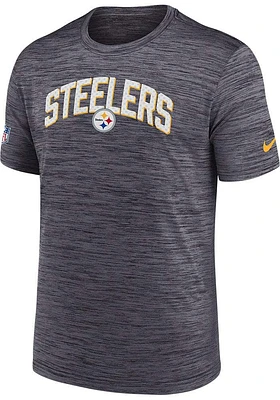 Nike Pittsburgh Steelers Black Sideline Velocity Design Short Sleeve T Shirt