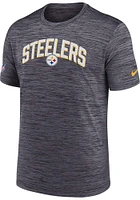 Nike Pittsburgh Steelers Black Sideline Velocity Design Short Sleeve T Shirt