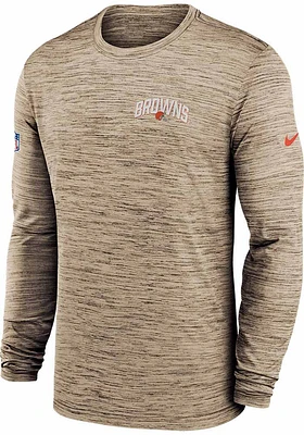 Nike Cleveland Browns Grey SIDELINE VELOCITY Style Long Sleeve T-Shirt