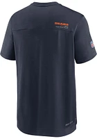 Nike Chicago Bears Navy Blue SIDELINE UV COACH Short Sleeve T Shirt