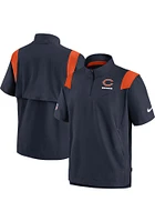 Nike Chicago Bears Mens Navy Blue COACH Short Sleeve Jacket