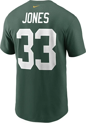 Aaron Jones Green Bay Packers NAME AND NUMBER Short Sleeve Player T Shirt