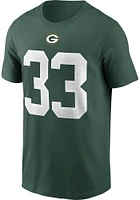 Aaron Jones Green Bay Packers NAME AND NUMBER Short Sleeve Player T Shirt