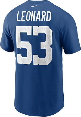 Shaquille Leonard Indianapolis Colts NAME AND NUMBER Short Sleeve Player T Shirt