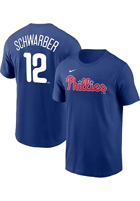 Kyle Schwarber Philadelphia Phillies Blue Name And Number Short Sleeve Player T Shirt