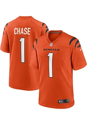 Ja'Marr Chase  Cincinnati Bengals Orange Alternate Game Football Jersey