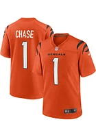 Ja'Marr Chase  Cincinnati Bengals Orange Alternate Game Football Jersey