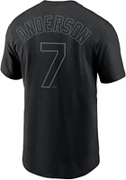 Tim Anderson Chicago White Sox Black Pitch Name And Number Short Sleeve Player T Shirt