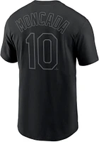Yoan Moncada Chicago White Sox Black Pitch Name And Number Short Sleeve Player T Shirt
