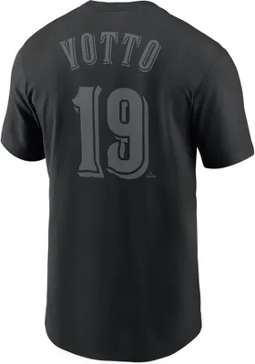 Joey Votto Cincinnati Reds Black Pitch Name And Number Short Sleeve Player T Shirt