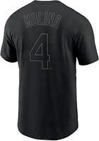 Yadier Molina St Louis Cardinals Black Pitch Name And Number Short Sleeve Player T Shirt