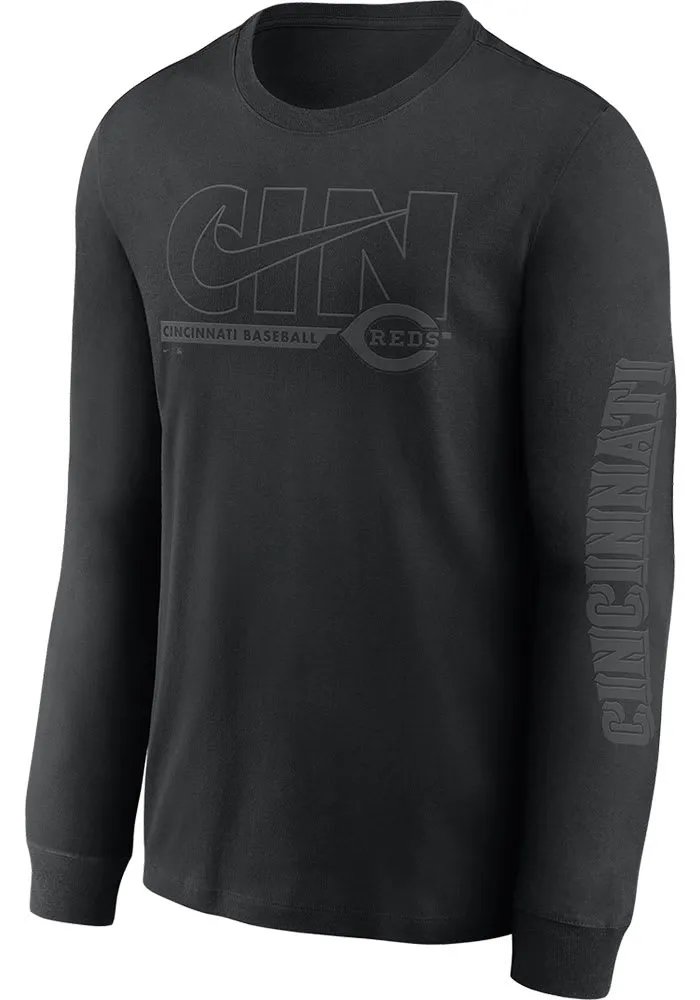 Nike Cincinnati Reds Black Pitch Local Long Sleeve T Shirt